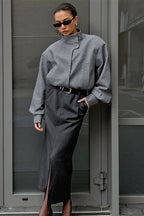 Short Wool Blend Coat