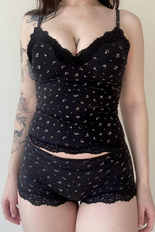 Floral Lace Cami Two-Piece Set