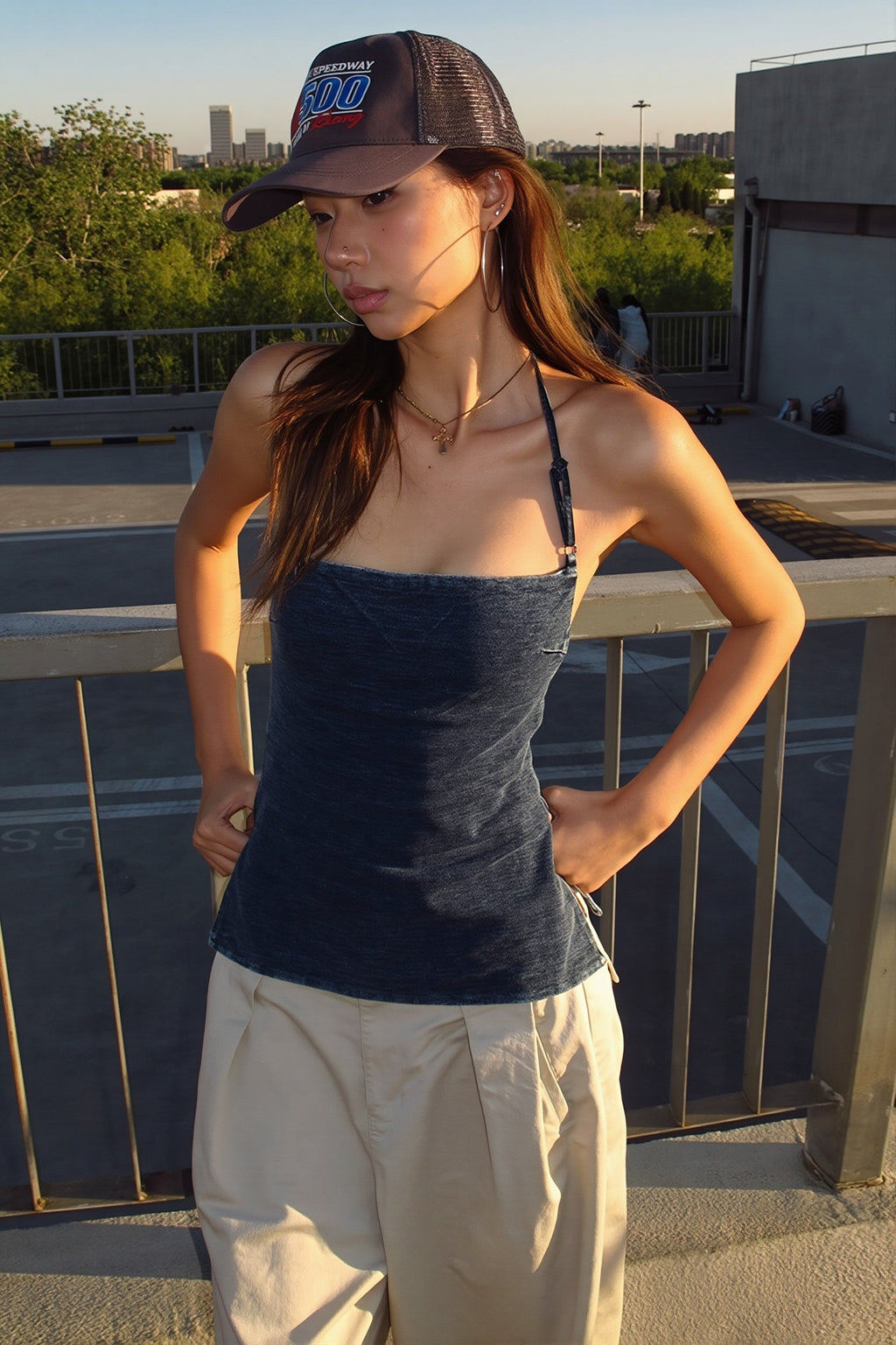 Backless Halter Bodycon Layering Top