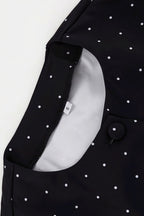 Polka Dot Print Short Sleeve Bodycon Skirt Set