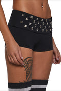 Black Rivet Skinny Shorts