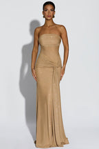 Elegant Tube Off Shoulder Silver Prom Dress