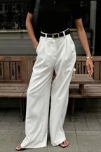 White High Waist Loose Pants
