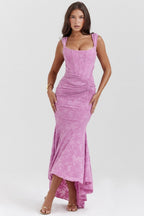 Stretch Mesh Jacquard Mermaid Formal Dress