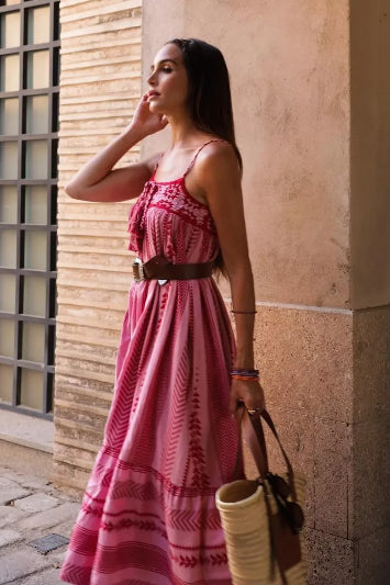 Boho Spaghetti Strap Tassel Dress
