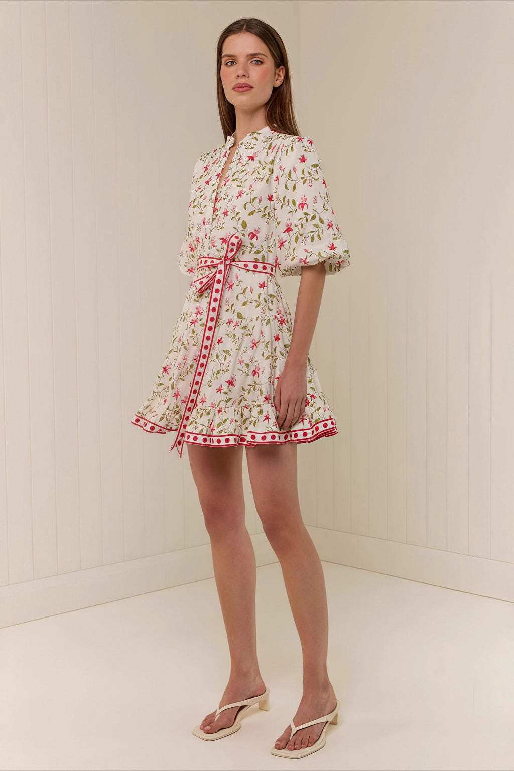 Casual Linen Lace-Up Belted Summer Beach Mini Dress