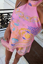 Ethnic Print Halter Loose Two Piece Set