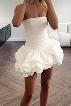 Spring Elegant Ruched Corset Dress With Layered Skirt Party