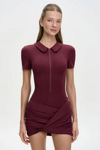 Pure & Slim Fit Bodycon Skirted Bodysuit Short Mini Dress