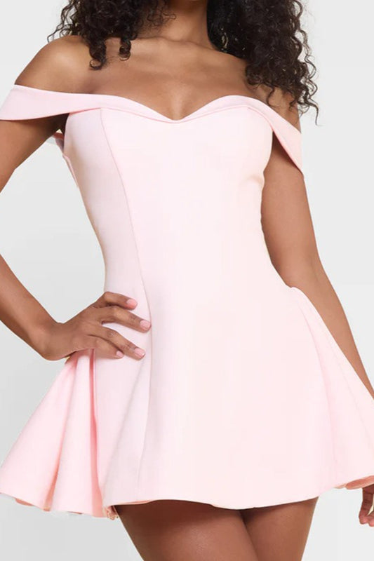 Backless Off-The-Shoulder Cocktail Dress