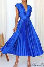 Loose Zipper Trendy Pleated Party Dress