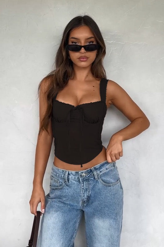 Elegant Versatile Lace Trim Cami Top