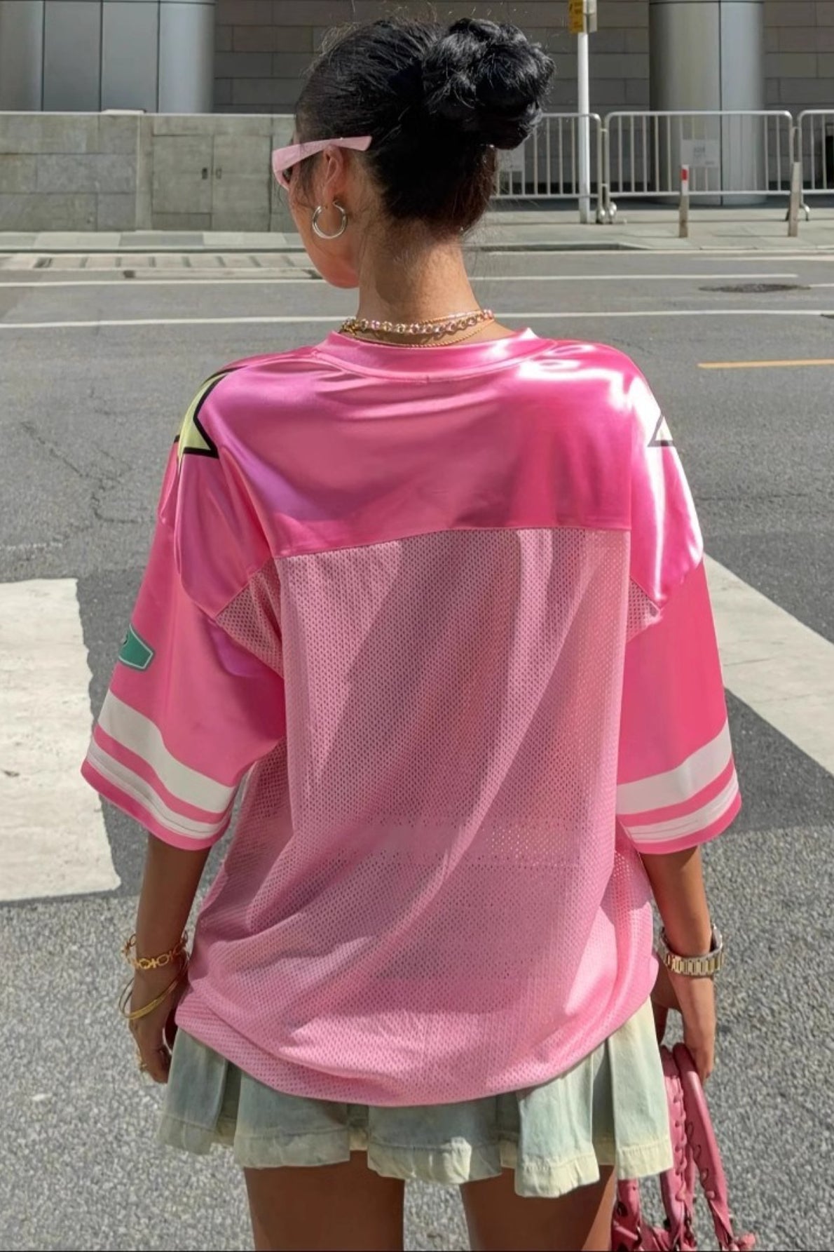 Loose Street Print Color Block Sporty T-Shirt
