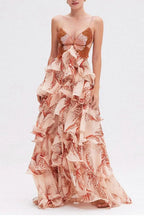 V-Neck Pleated Boho Dress