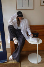 Stripe High Waist Wide Leg Pants