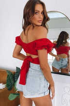 Lantern Sleeve Pleated Slim Blouse