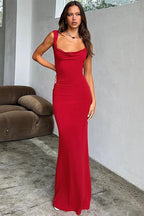 Bow Back Spaghetti Strap Formal Dress
