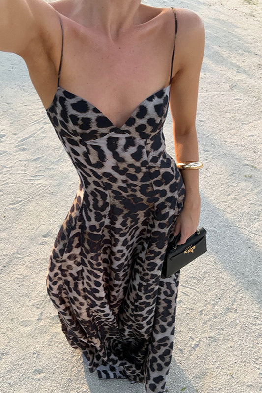 Leopard Print Slip Dress Party