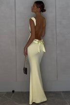 Bow Back Spaghetti Strap Formal Dress