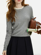100% Wool Seamless Crew Neck Sweater