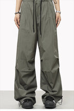 Athletic Casual Solid Drawstring Elastic Waist Pants