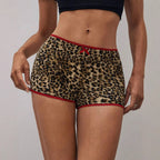 Leopard Print Casual Slim Bow Shorts