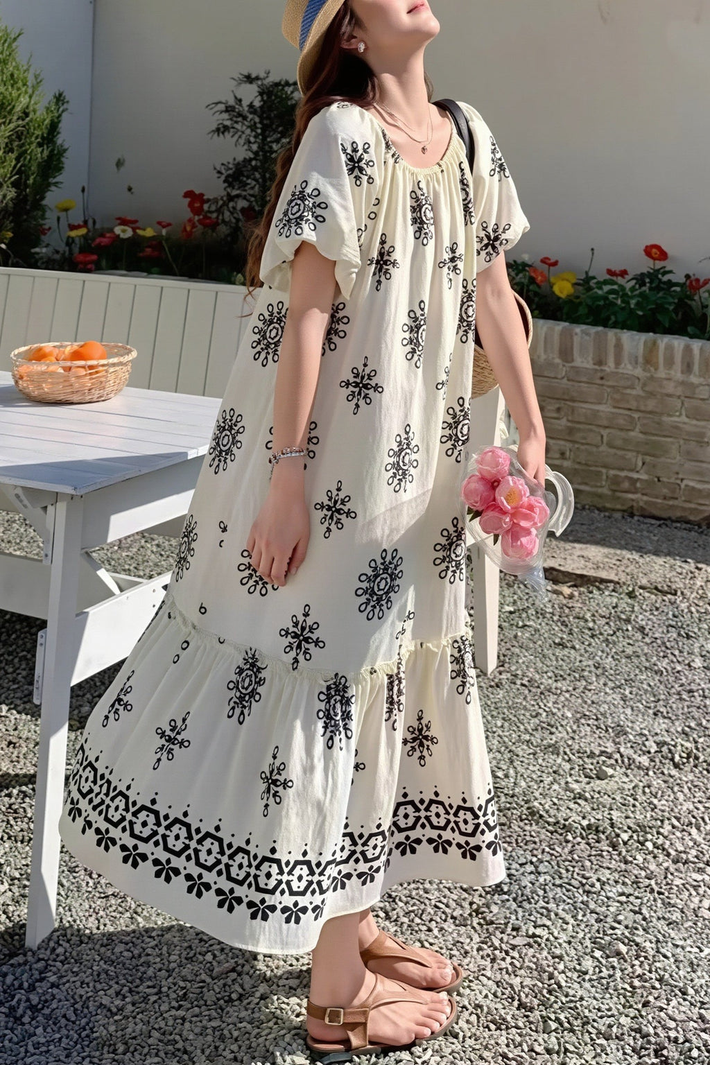 Loose Floral Long Vacation Boho Dress