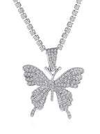 Rhinestone Butterfly Halter Trendy Asymmetric Crop Cami Top