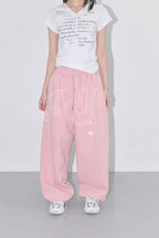 Vintage Hip-Hop Letter Wing Casual Pants