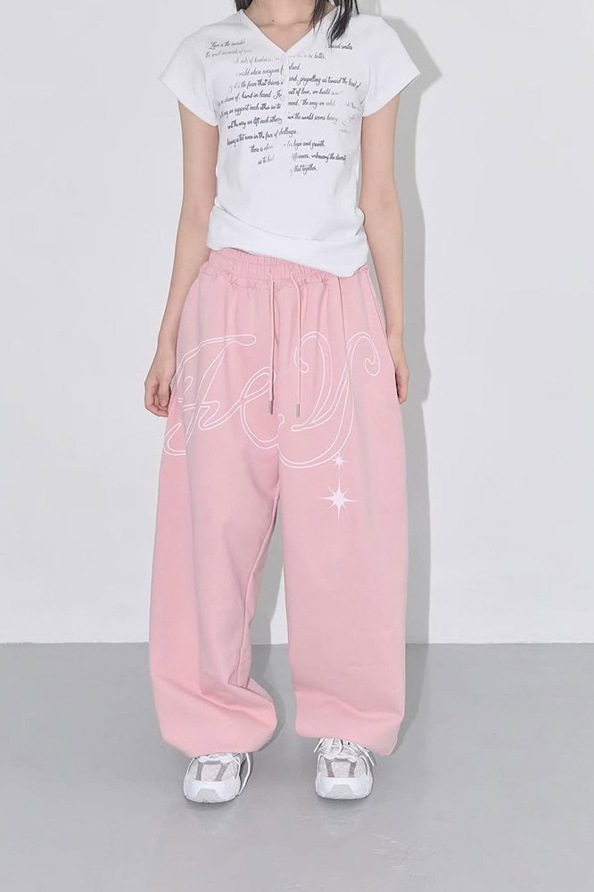 Vintage Hip-Hop Letter Wing Casual Pants