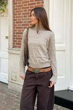 Cable Knit Round Neck Top