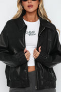 Pu Leather Baseball Jacket