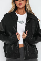 Pu Leather Baseball Jacket