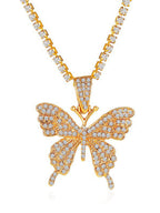 Rhinestone Butterfly Halter Trendy Asymmetric Crop Cami Top