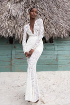 Lace Cutout Bodycon Maxi Dress