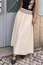 Ruffle Smocked A Line Swing Skirt