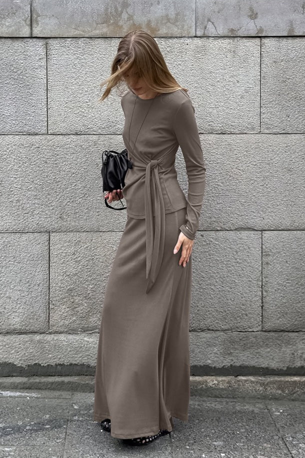 Vintage Knit Top And Skirt Two Piece Set