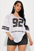 V Neck Lace Print Loose Casual T-Shirt