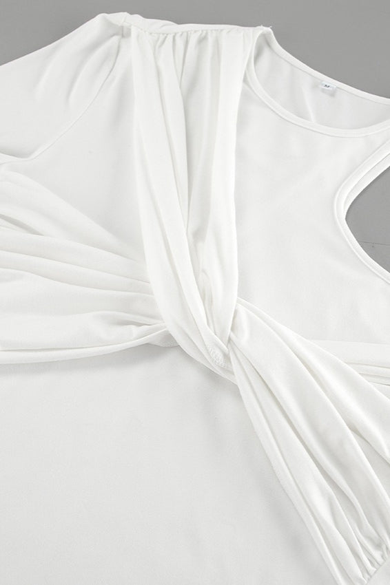 One Shoulder Knot Long Sleeve Tee