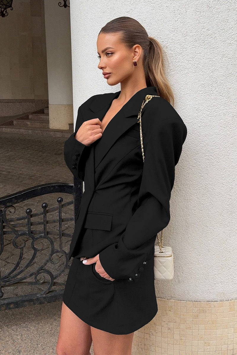Cinched Waist Short Blazer