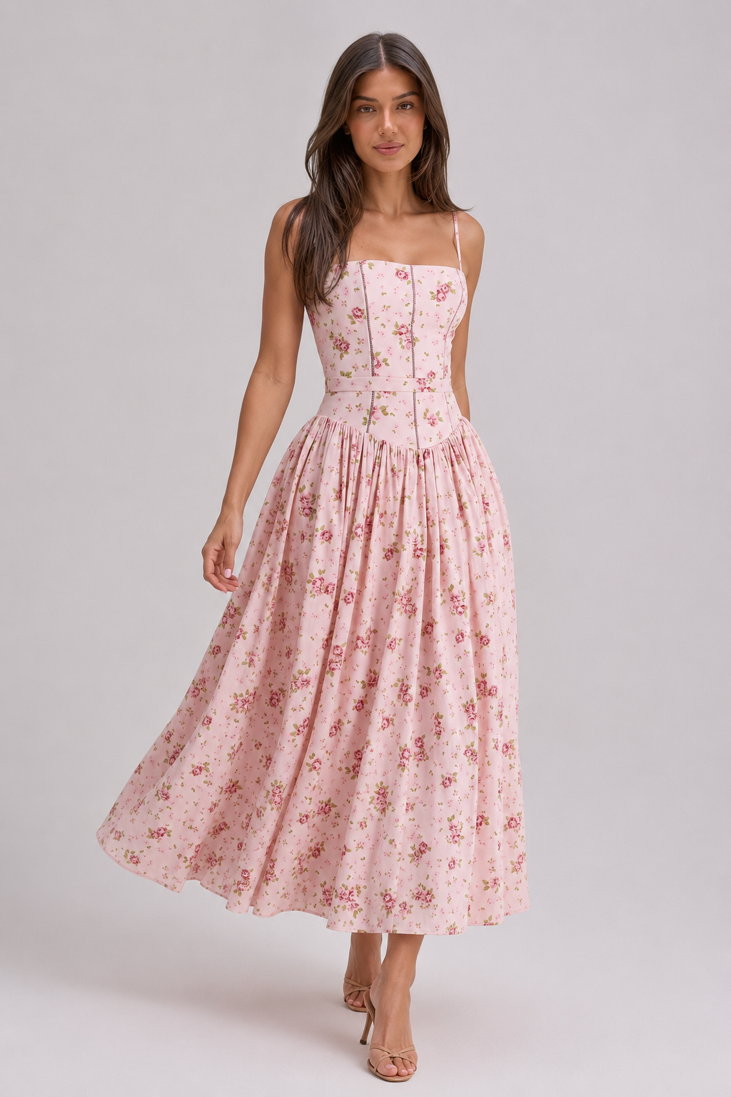 Floral Print Cami Slip Maxi Dress
