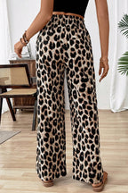 Leopard Print Baggy Straight Pants