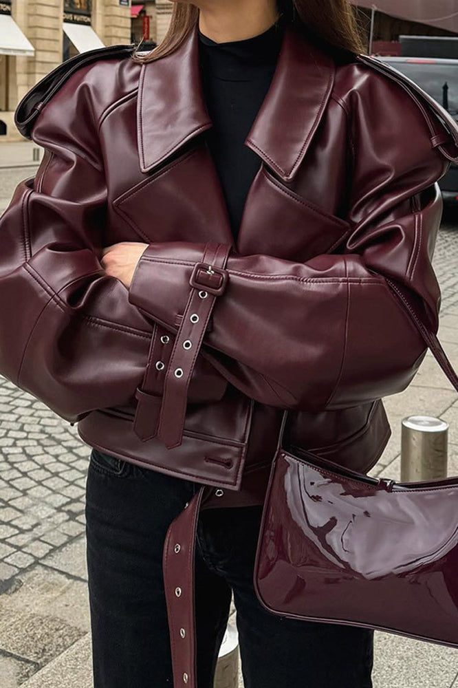 Vintage Pu Leather Motorcycle Jacket