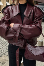 Vintage Pu Leather Motorcycle Jacket