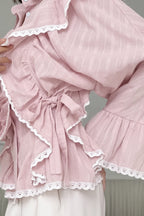 Elegant Jacquard Bell Sleeve Loose Blouse