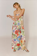 Floral Print High-Waist A-Line Maxi Dress