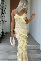 Wavy Trim Cami Maxi Dress