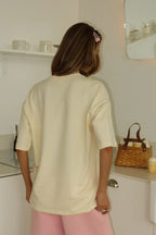 Minimalist Casual Fresh Print Cotton Short Sleeve T-Shirt