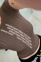 Casual Street Letter Print Minimalist T-Shirt