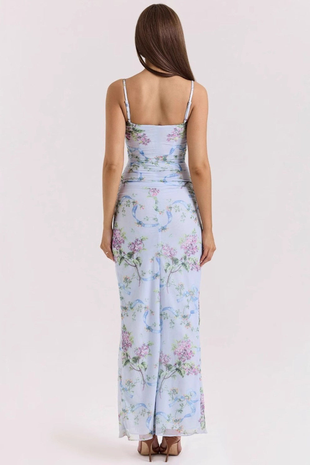 Slim Spaghetti Strap Floral Dress